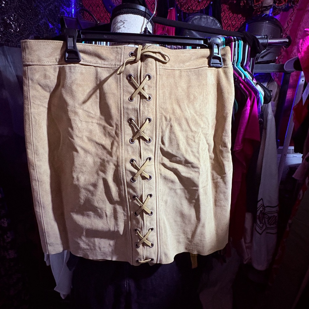 NWT POLO RALPH LAUREN Tan Women’s suede Skirt